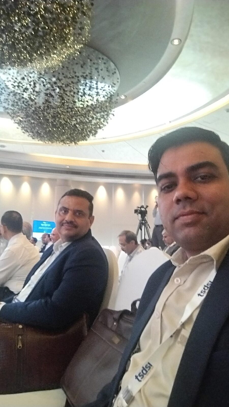 A member of the ROSTAN Technologies leadership team at the TSDSI Tech Deep Dive 2026 conference venue in Delhi NCR.